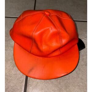 Vintage orange hunting hat ear flaps 6 1/8